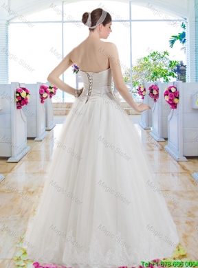 Exquisite Appliques Sweetheart Bridal Dresses with A Line