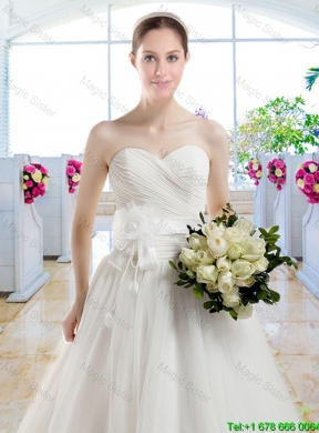 Exquisite Appliques Sweetheart Bridal Dresses with A Line