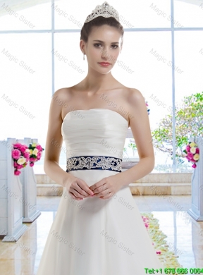 Fabulous Laced and Belt Wedding Gowns with Strapless