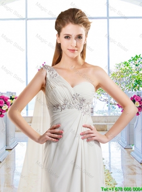 Latest Empire Beaded Wedding Dresses with One Shoulder