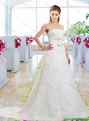 Informal A Line Laced Wedding Dresses with Lace Up