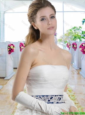 Popular Belt and Laced Bridal Gowns with Ruffled Layers