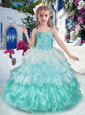 Luxurious Straps Ball Gown Mini Quinceanera Dresses with Ruffled Layers