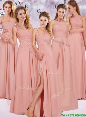 peach gown for bridesmaid