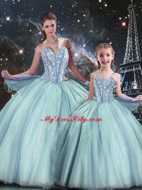 Sleeveless Beading Lace Up Quinceanera Gown