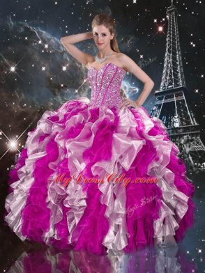 Floor Length Multi-color 15 Quinceanera Dress Sweetheart Sleeveless Lace Up