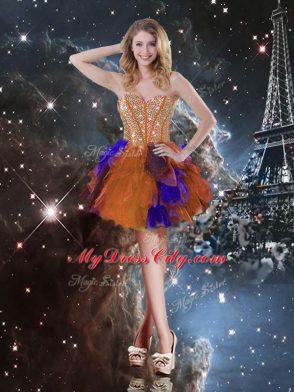 Low Price Ruffles Sweet 16 Dresses Multi-color Lace Up Sleeveless Floor Length