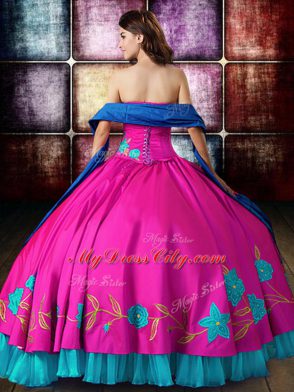 Ball Gowns Quince Ball Gowns Multi-color Strapless Satin Sleeveless Floor Length Lace Up