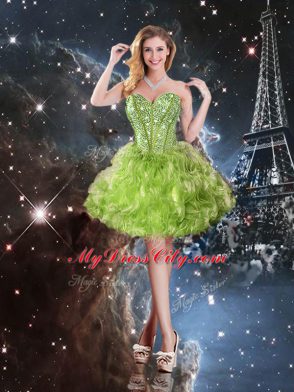 Organza Sleeveless Floor Length Ball Gown Prom Dress and Beading