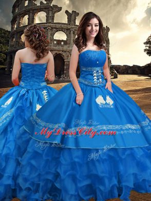 Low Price Taffeta Sleeveless Floor Length Ball Gown Prom Dress and Embroidery and Ruffled Layers