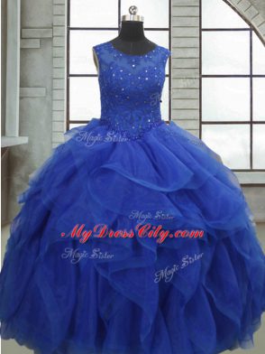 Sleeveless Ruffles and Sequins Lace Up 15th Birthday Dress