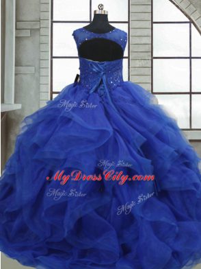 Sleeveless Ruffles and Sequins Lace Up 15th Birthday Dress