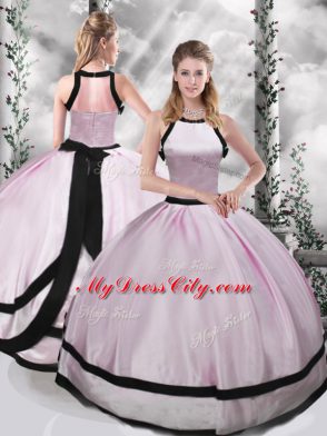 Classical Taffeta Sleeveless Floor Length Vestidos de Quinceanera and Ruching
