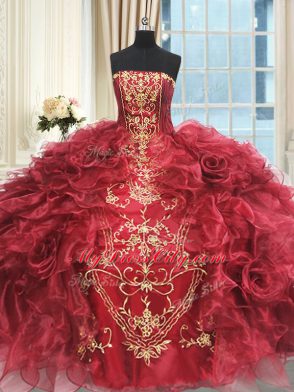 New Arrival Organza Sleeveless Floor Length 15th Birthday Dress and Appliques and Ruffles