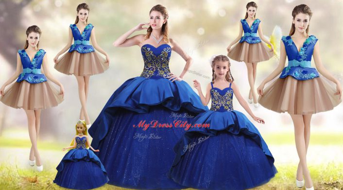 Beauteous Sleeveless Court Train Beading and Appliques and Embroidery Lace Up 15 Quinceanera Dress