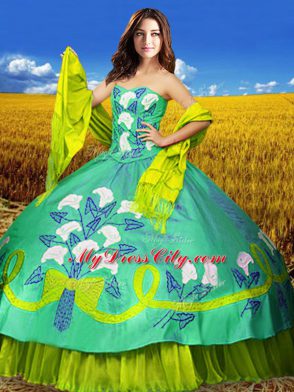 Sweetheart Sleeveless Lace Up Ball Gown Prom Dress Multi-color Taffeta