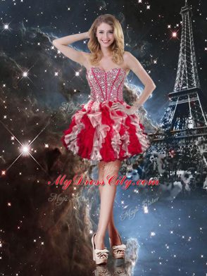 Pretty Multi-color Ball Gowns Organza Sweetheart Sleeveless Ruffles Floor Length Lace Up Sweet 16 Dress