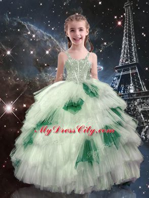 Shining Multi-color Sleeveless Organza Lace Up Quinceanera Dresses for Military Ball and Sweet 16 and Quinceanera