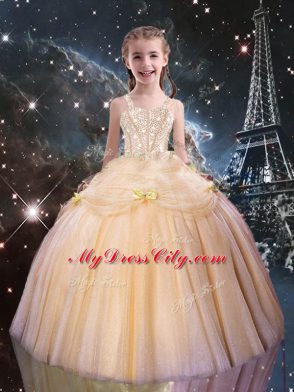 Best Tulle Sleeveless Floor Length Womens Party Dresses and Beading