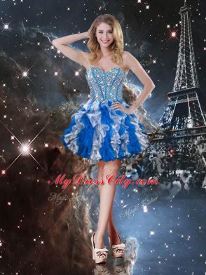 Luxury Sleeveless Beading and Ruffles Lace Up Quinceanera Dresses