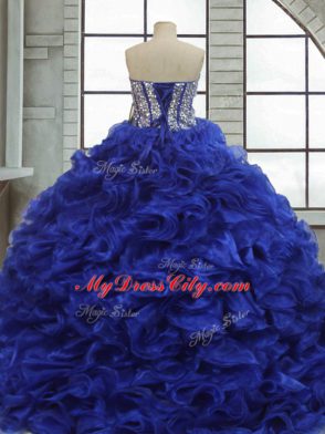 Short Sleeves Ruffles Lace Up Quince Ball Gowns