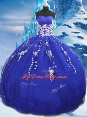 Low Price Floor Length Blue Sweet 16 Dress Sweetheart Sleeveless Lace Up