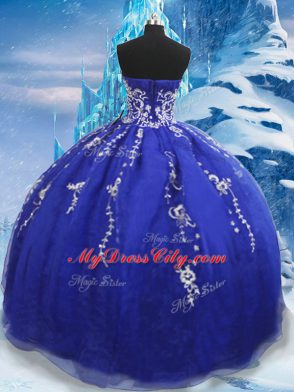 Low Price Floor Length Blue Sweet 16 Dress Sweetheart Sleeveless Lace Up