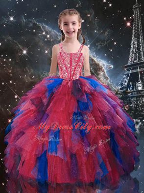 Pretty Multi-color Sleeveless Tulle Lace Up Vestidos de Quinceanera for Military Ball and Sweet 16 and Quinceanera