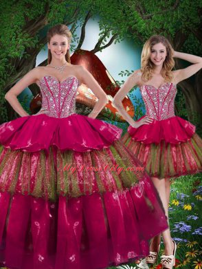 Floor Length Ball Gowns Sleeveless Burgundy Sweet 16 Dress Lace Up