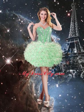 Floor Length Apple Green Quinceanera Gowns Sweetheart Sleeveless Lace Up