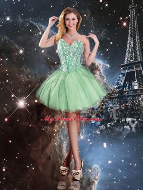 Ideal Sleeveless Beading Lace Up Sweet 16 Dress