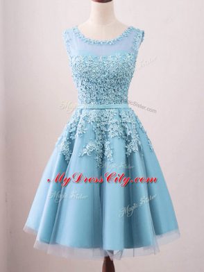 Sleeveless Zipper Knee Length Lace Quinceanera Court Dresses