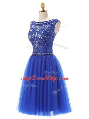 Hot Sale Scoop Sleeveless Tulle Dress for Prom Beading Zipper