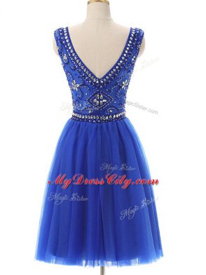 Hot Sale Scoop Sleeveless Tulle Dress for Prom Beading Zipper