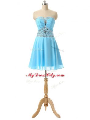 Sleeveless Lace Up Mini Length Beading Prom Dresses