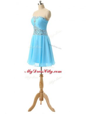 Sleeveless Lace Up Mini Length Beading Prom Dresses