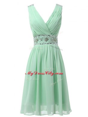 Sleeveless Beading and Ruching Zipper Dama Dress for Quinceanera
