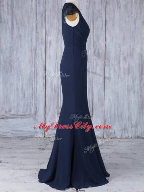 Custom Made V-neck Cap Sleeves Chiffon Wedding Party Dress Lace Side Zipper