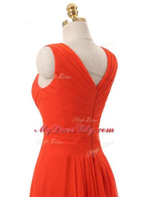 Captivating Sleeveless Zipper Knee Length Beading and Ruching Prom Gown