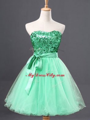 Great Sleeveless Zipper Mini Length Sequins Prom Dresses