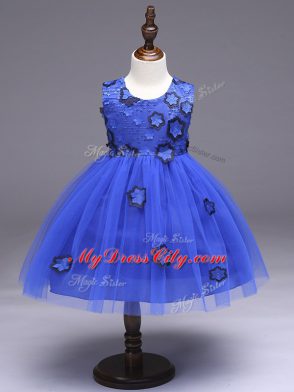 Perfect Sleeveless Appliques and Bowknot Zipper Casual Dresses