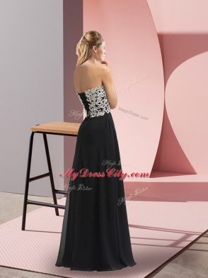 New Arrival Black Column/Sheath Lace Prom Dress Lace Up Chiffon Sleeveless
