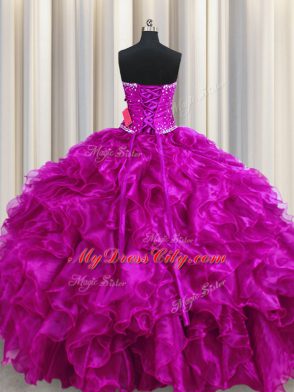 Sleeveless Beading and Ruffles Lace Up 15 Quinceanera Dress