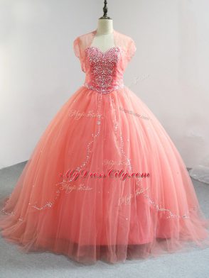 Deluxe Sleeveless Lace Up Floor Length Beading Sweet 16 Dresses