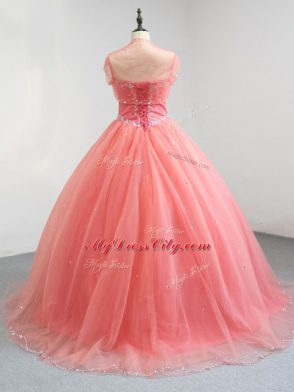 Deluxe Sleeveless Lace Up Floor Length Beading Sweet 16 Dresses