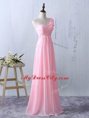 Perfect Sleeveless Ruffles and Ruching Zipper Damas Dress