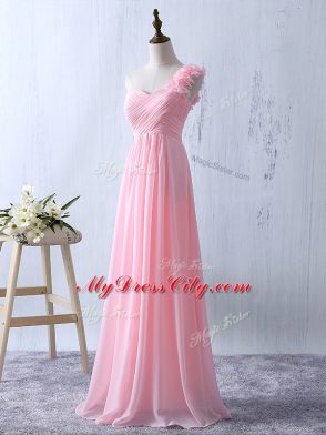 Perfect Sleeveless Ruffles and Ruching Zipper Damas Dress