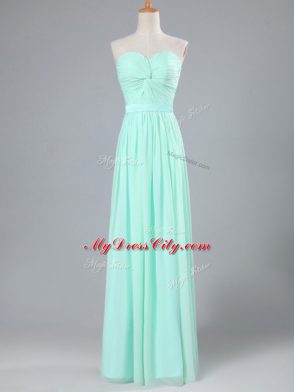 Apple Green Sweetheart Neckline Ruching Evening Dress Sleeveless Lace Up
