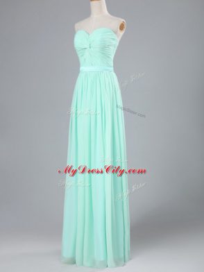 Apple Green Sweetheart Neckline Ruching Evening Dress Sleeveless Lace Up