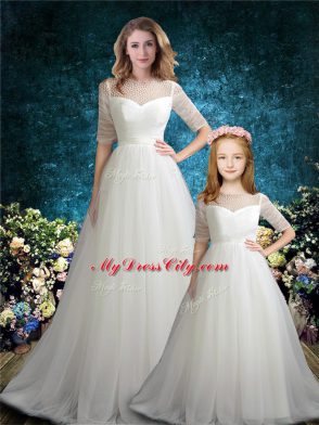 Fantastic Half Sleeves Brush Train Zipper Beading 15th Birthday Dress